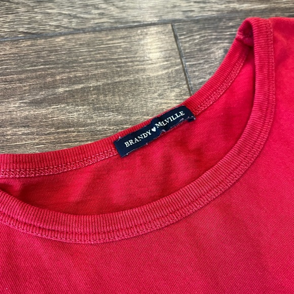 Brandy Melville Red Short Sleeve T-Shirt - Picture 3 of 3